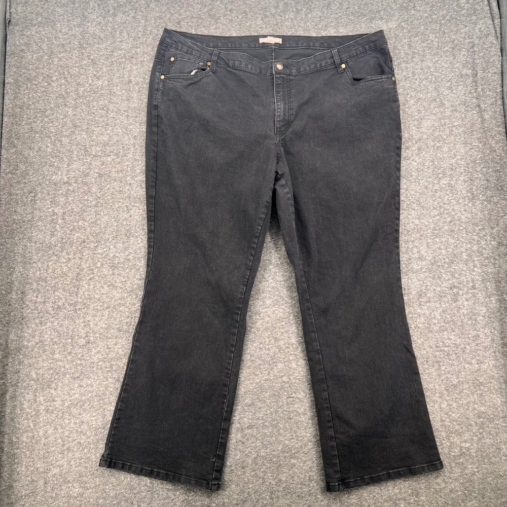 Woman Within Black Bootcut Stretch Jeans Womens Plus Size 24W High rise Western